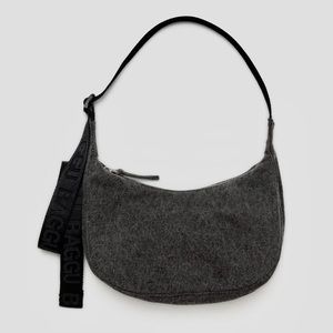 NWT Baggu Deadstock Small Denim Crescent Bag - Washed Black